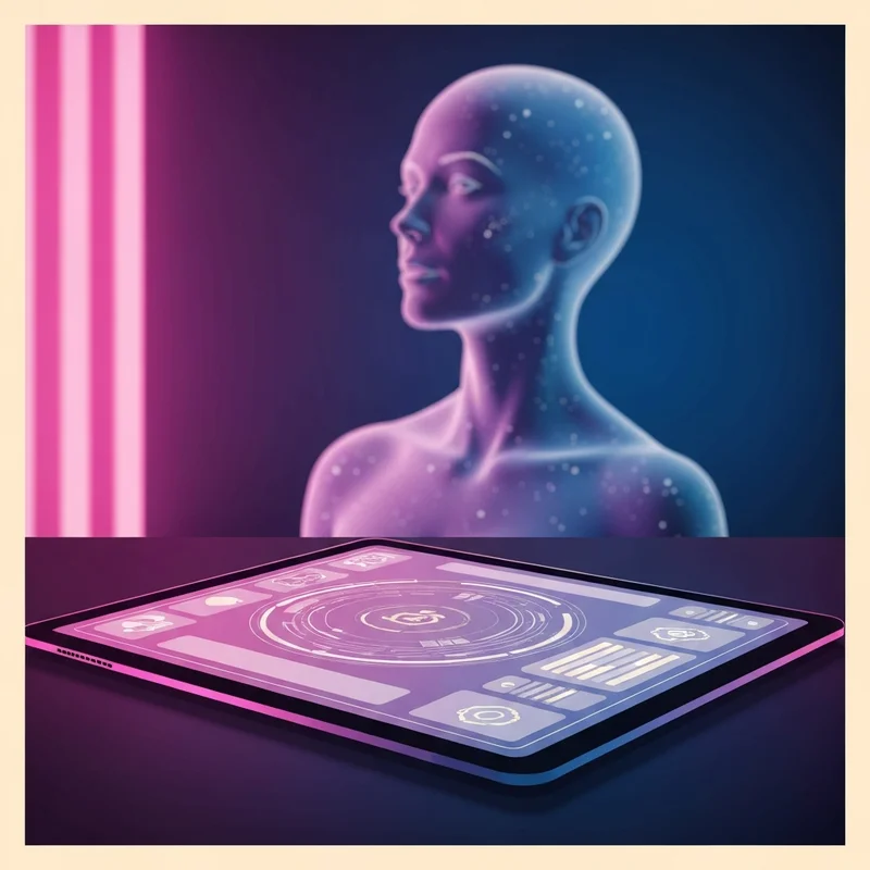 A cinematic, neon-lit digital interface showing an abstract representation of a naked ai chat companion with soft bokeh lighting and a focus on privacy and tech sophistication.