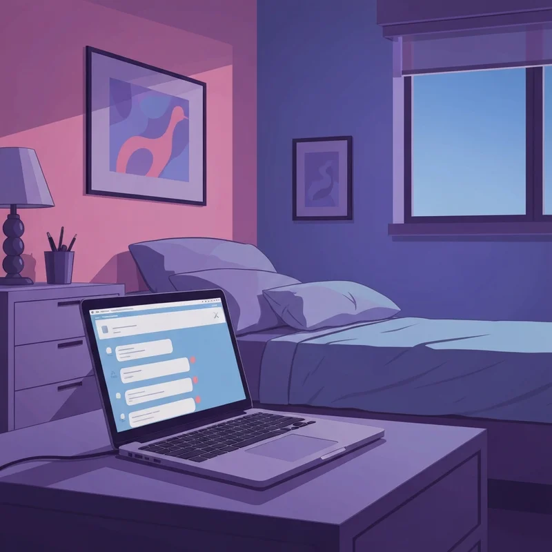 A serene and private digital sanctuary showing a glowing interface for a free sex ai no sign up session in a dark, cozy room.