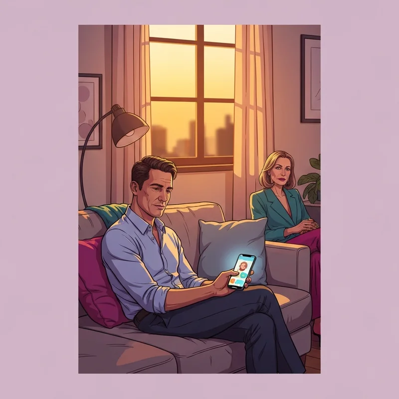 A person engaging with Pi chat on a smartphone in a serene, warmly lit room reflecting peace and digital companionship.