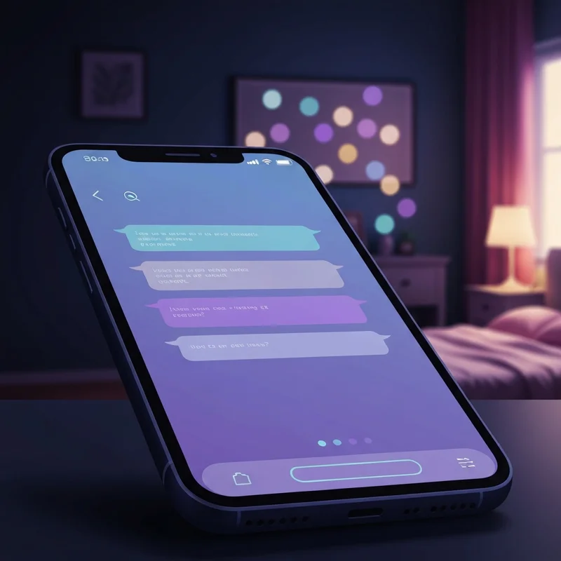 A high-tech digital interface for free unlimited ai sexting featuring neon lights and abstract chat bubbles.