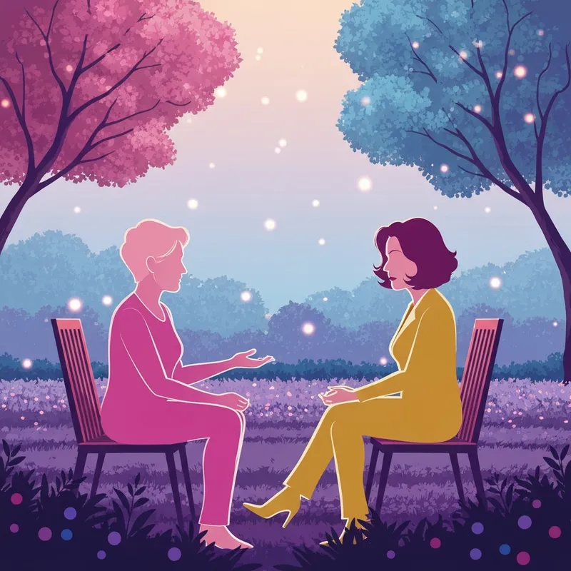 A serene and supportive digital environment with a free relationship coach theme.