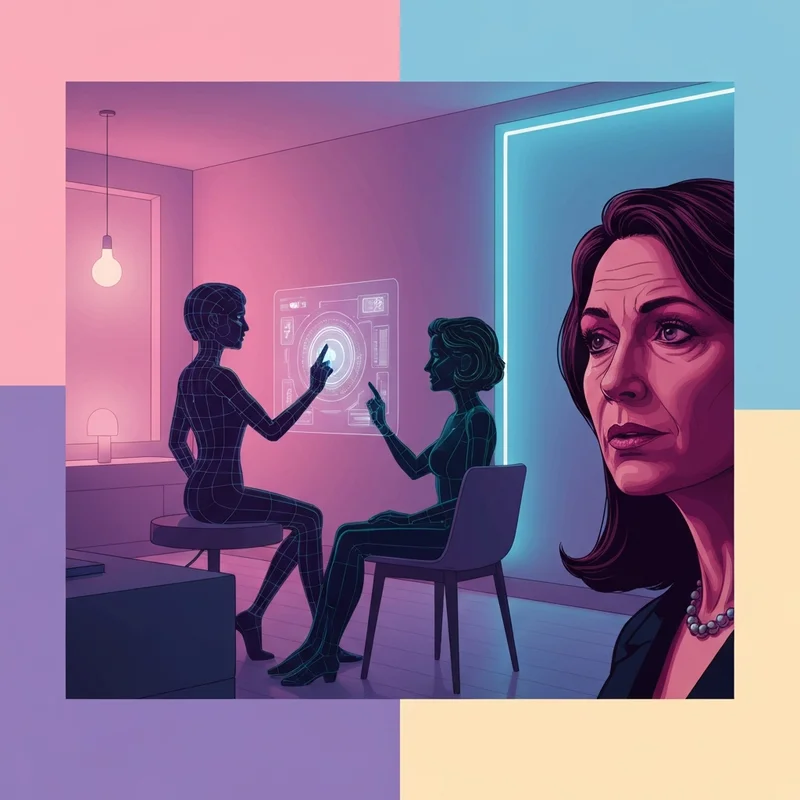 A cinematic digital interface showing a private sexting bot chat with neon accents and intimate lighting.