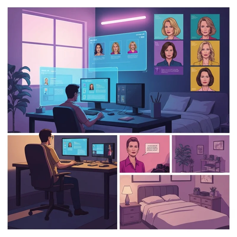 A cinematic view of a digital protagonist engaging in a chat ai rp session with a holographic persona in a neon cyberpunk city.