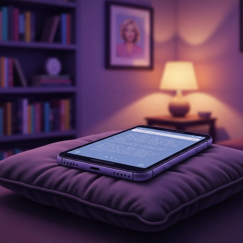 A close-up of a digital screen showing a glowing roleplay spicy prompt generator interface with soft purple and blue ambient lighting.