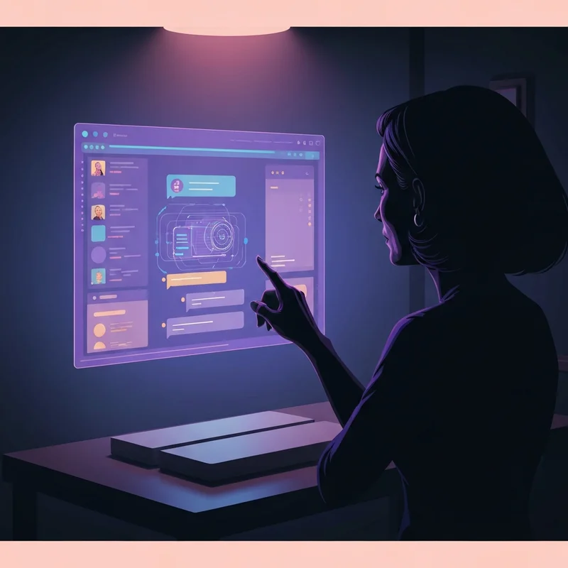 A cinematic, neon-lit digital interface showing an anonymous user chatting with a stylized AI character, highlighting the privacy of nsfw ai chat no log in.