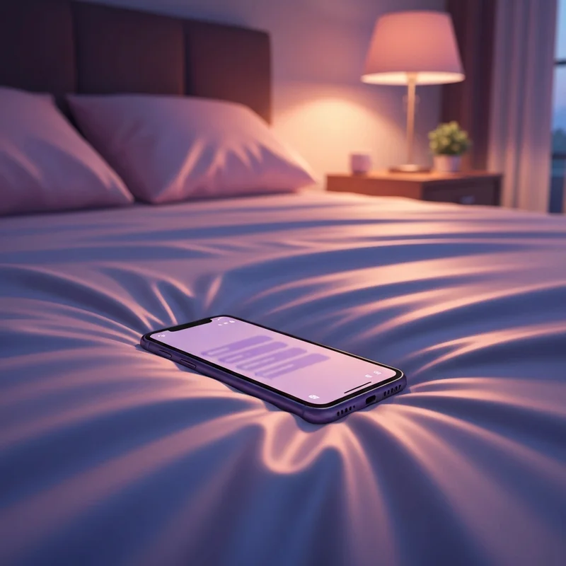 A serene, dimly lit room with a glowing smartphone on a velvet cushion, symbolizing the private and emotional nature of dirty talk ai chat.