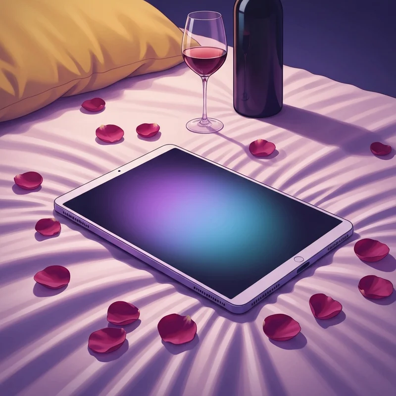 A cinematic and artistic depiction of a digital workspace with glowing screens, symbolizing the creative and private exploration of smut ai chat.