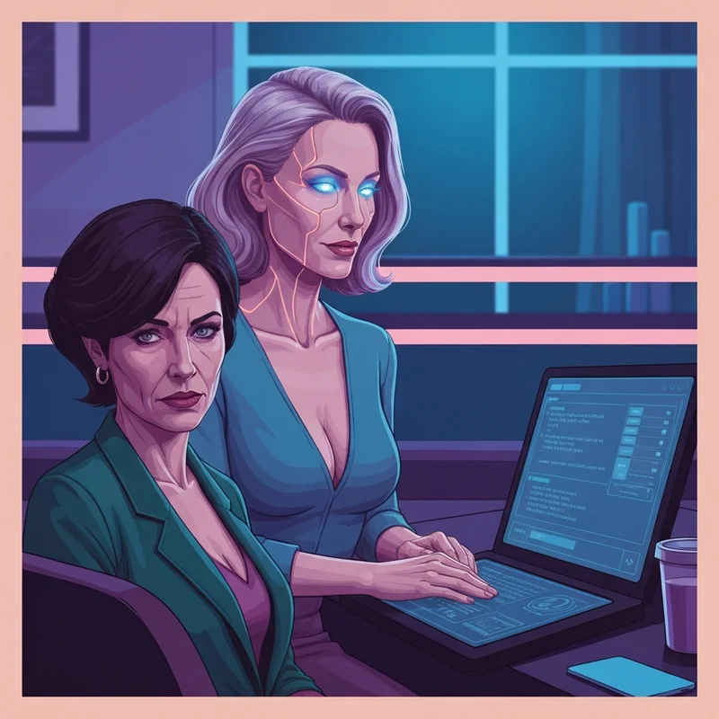 A cinematic, neon-lit digital character standing in a futuristic room, representing the immersive world of sexy ai roleplay.