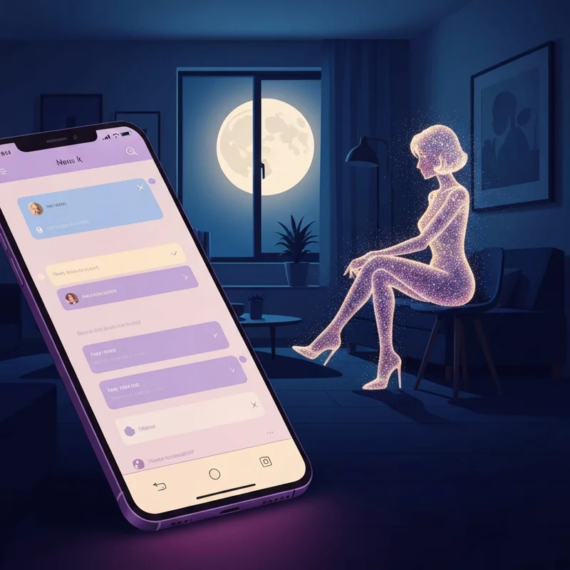 A conceptual high-fidelity digital companion interface representing a sexy gpt experience.