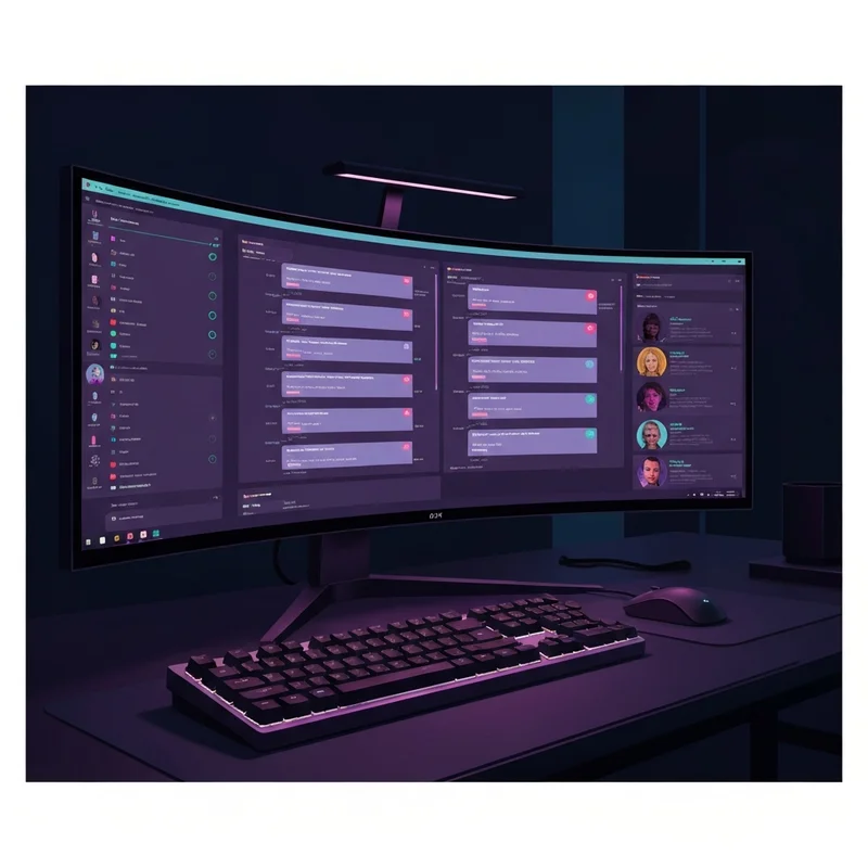 A high-tech digital interface showing the ch ai website on a large desktop monitor with neon aesthetics.