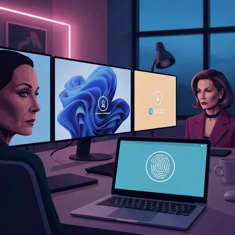 A professional desk setup featuring multiple digital screens displaying various chat ai login portals and security icons.