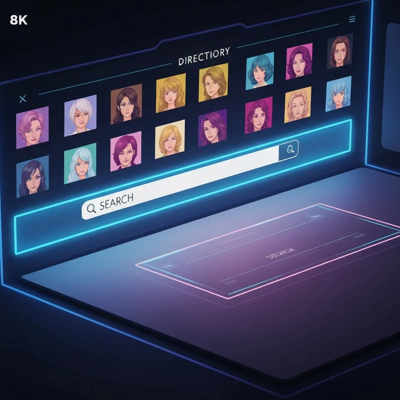 A diverse collection of digital character avatars and icons representing the variety of character ai bot search results.