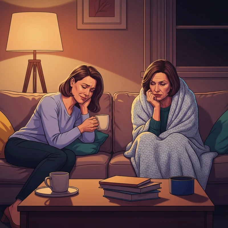 A soothing scene showing two people sitting together in a supportive environment, reflecting what to tell someone who is depressed.