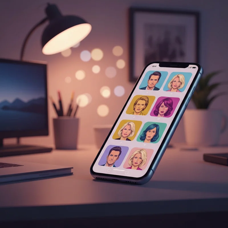 A sleek smartphone displaying a character ai app download screen with vibrant AI character avatars in the background.