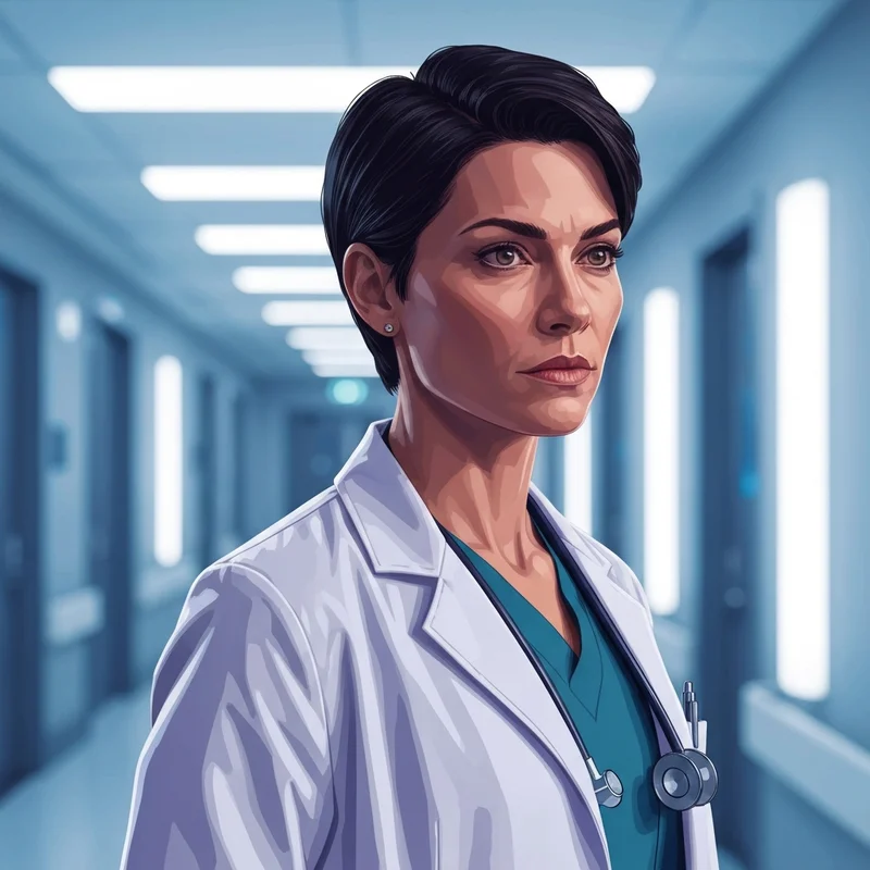 Taylor Dearden acting in a dramatic scene representing her role in The Pitt.