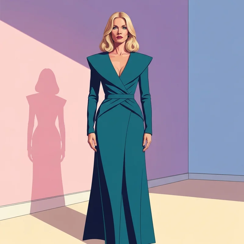 Elizabeth Debicki on a high-fashion 2026 editorial set, embodying the 'Debicki Grace' and poise.