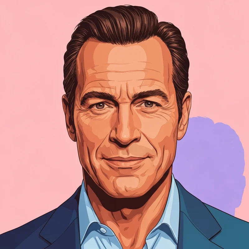 A cinematic depiction of a thoughtful male actor archetype with short hair and a focused expression, representing the professional and loyal traits of Matt Damon.