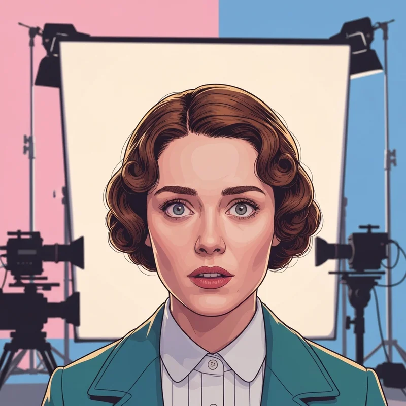 Mia McKenna-Bruce acting on a professional film set with a focused and resilient expression.