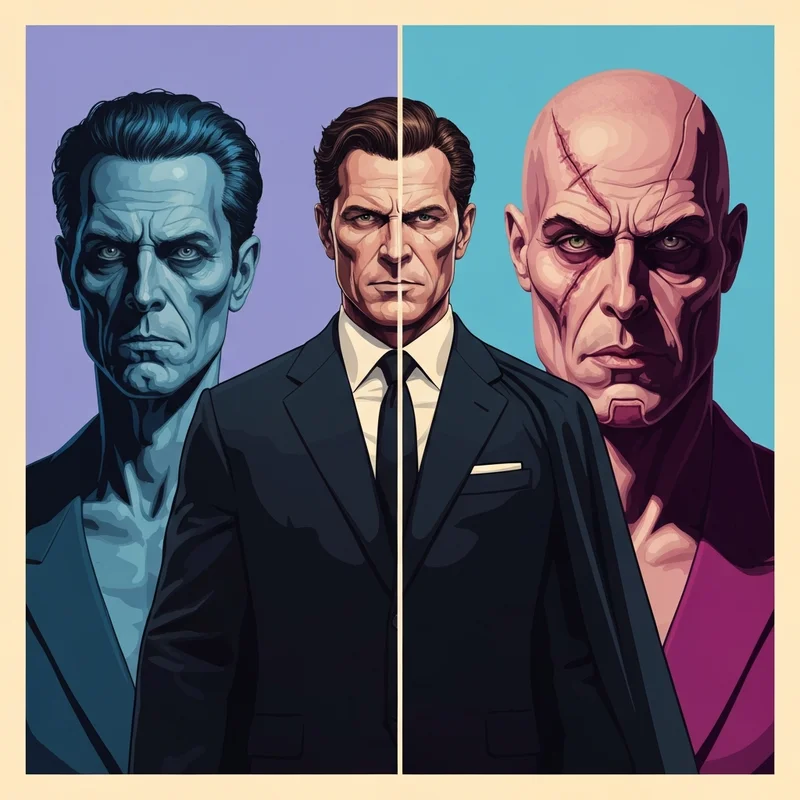 Cinematic portrait of Christian Bale's transformation journey from The Machinist to Batman and his 2026 role as a reconstructed monster archetype.