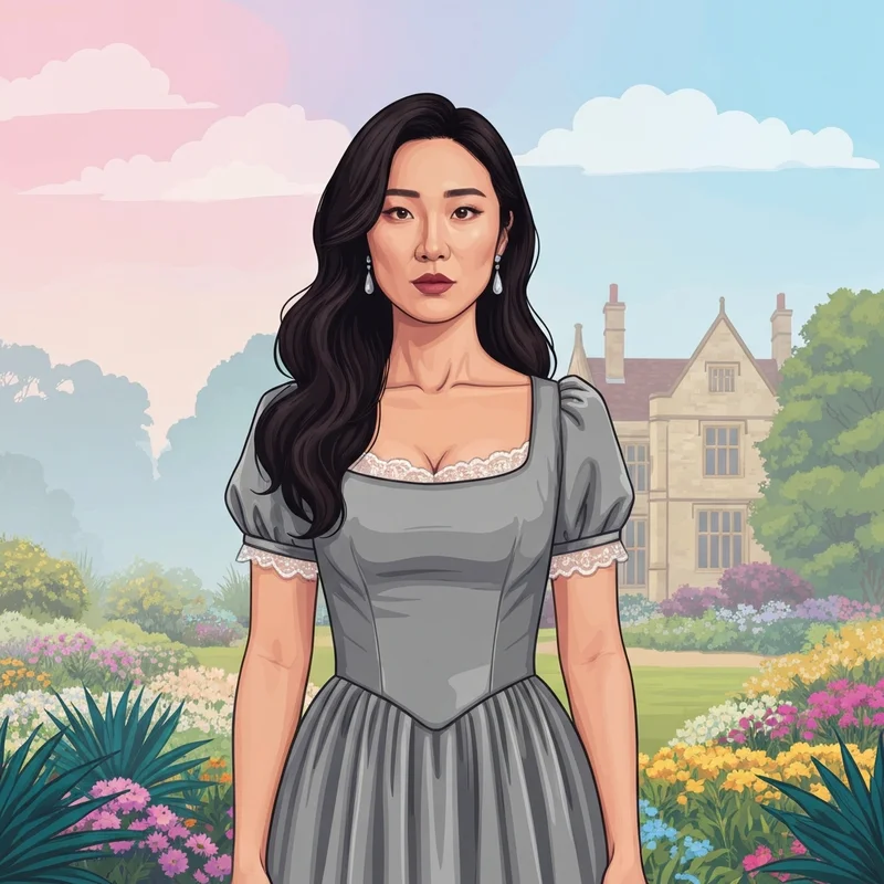 Portrait of Yerin Ha, the Korean-Australian actress playing Sophie Baek in Bridgerton Season 4.