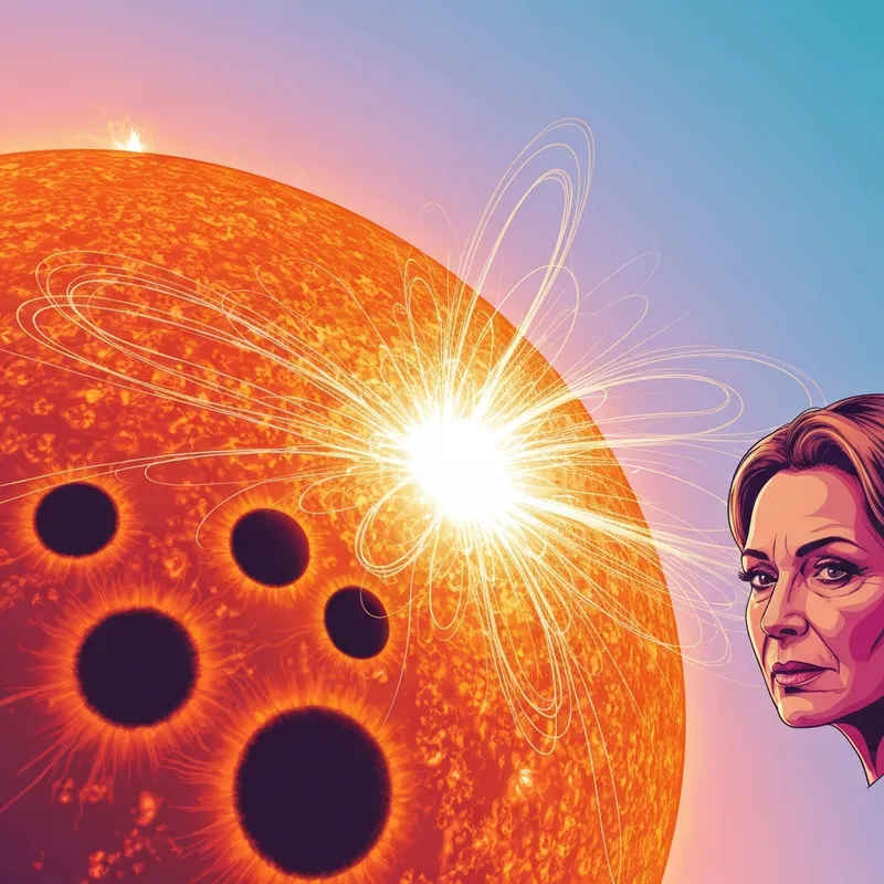 A high-resolution visualization of sun solar flares erupting from the solar surface during Solar Cycle 25.