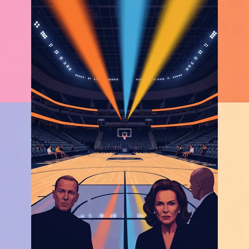 Madison Square Garden arena lights shining over a nuggets vs knicks game during a high-stakes double overtime period.