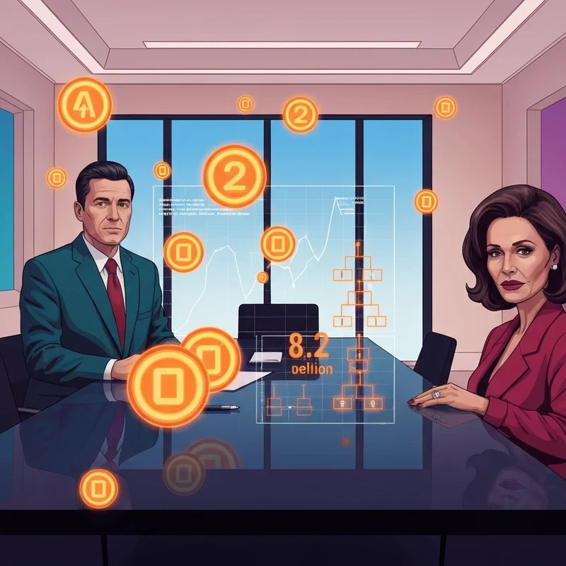 A high-tech digital treasury vault with a glowing orange logo representing mstr and complex financial charts in the background.