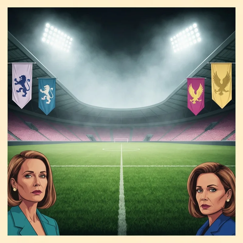 A high-intensity football match visual representing the olimpia vs club américa rivalry featuring stadium lights and team colors.