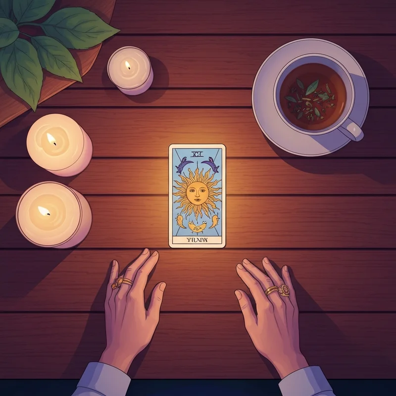 A mystical digital interface showing a free yes or no tarot card draw with glowing celestial symbols.