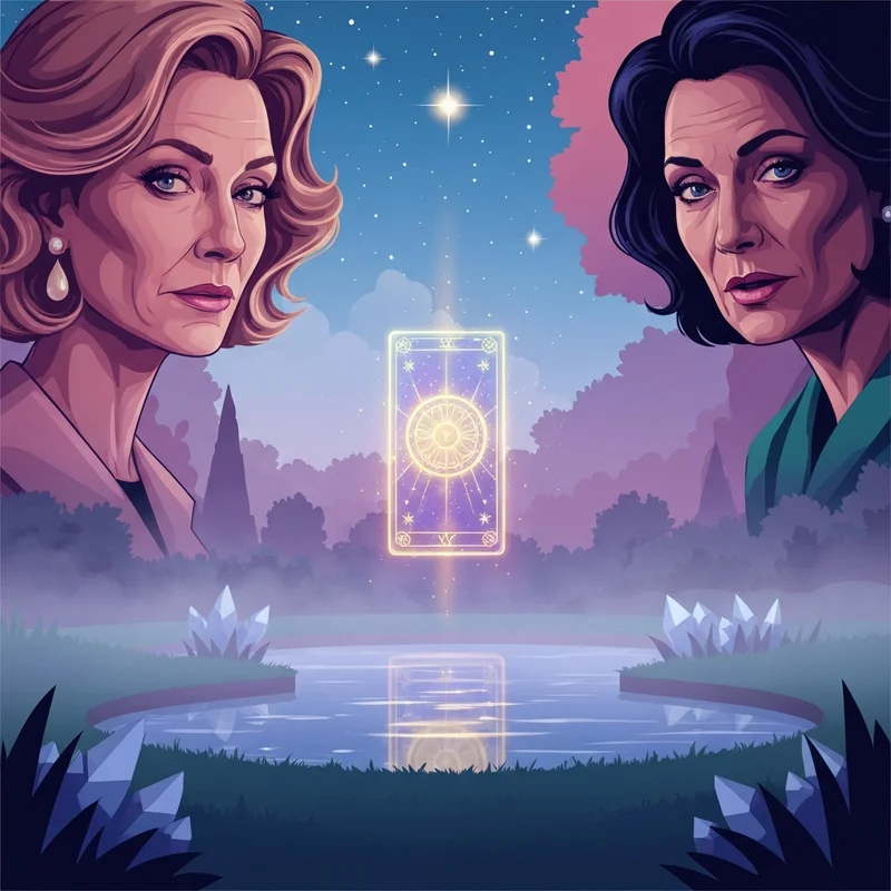 A serene digital landscape showing a glowing oracle card floating above a calm sea, representing tarot oracle free soul guidance.