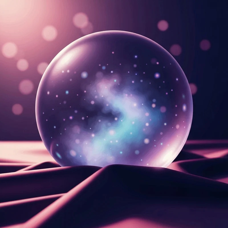 A glowing mystical orb on a dark background with stardust, representing how to ask the crystal ball oracle online free.