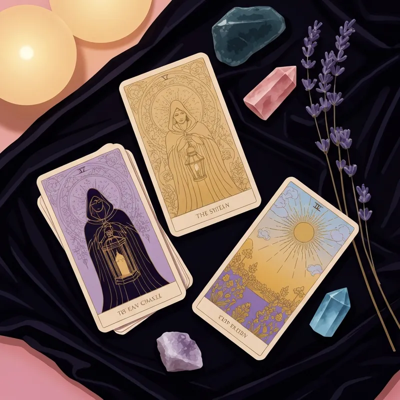 A detailed 78-card layout of a modern tarot deck showing various archetypes and suits, helping readers understand what does each tarot card mean.