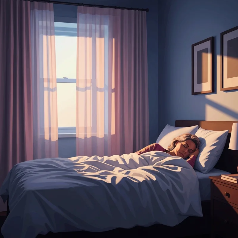 A serene, cinematic bedroom scene illustrating the vulnerability of the sleeping naked porn aesthetic with soft linen and morning light.