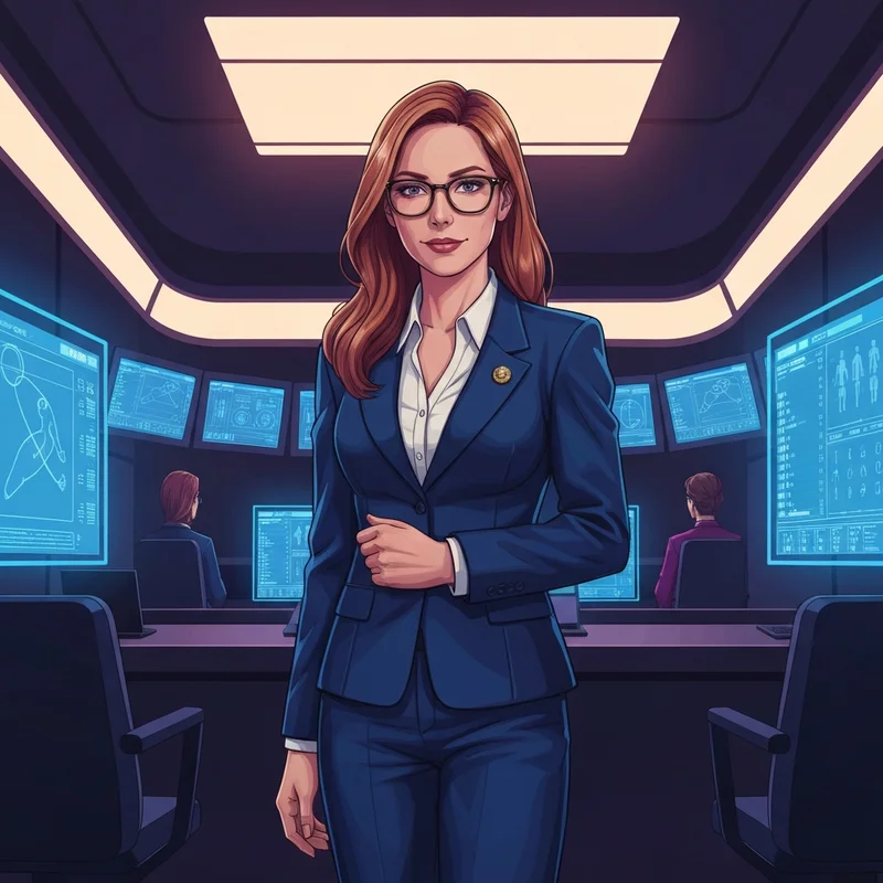 Anri Teieri Blue Lock professional character portrait in a high-tech management office