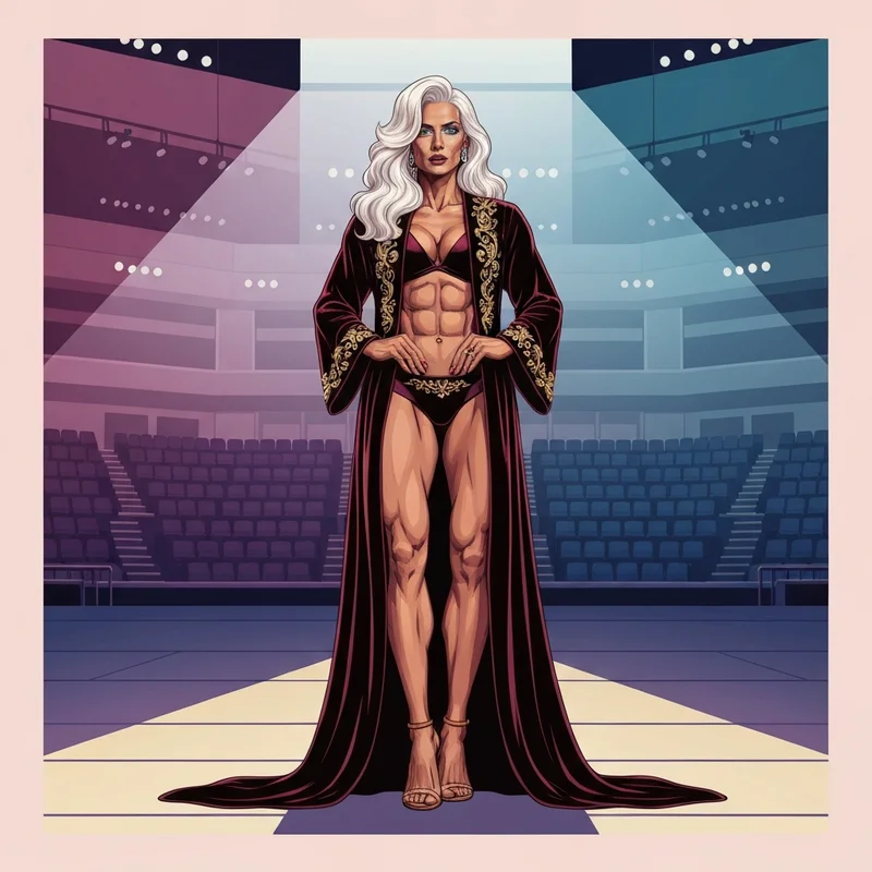 Charlotte Flair professional athletic pose showcasing the Queen persona and fitness evolution.
