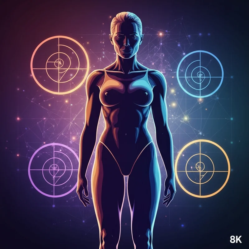 A sophisticated digital illustration of a diverse, athletic hourglass silhouette showcasing the modern big asses big tits aesthetic in a high-fashion, analytical style.