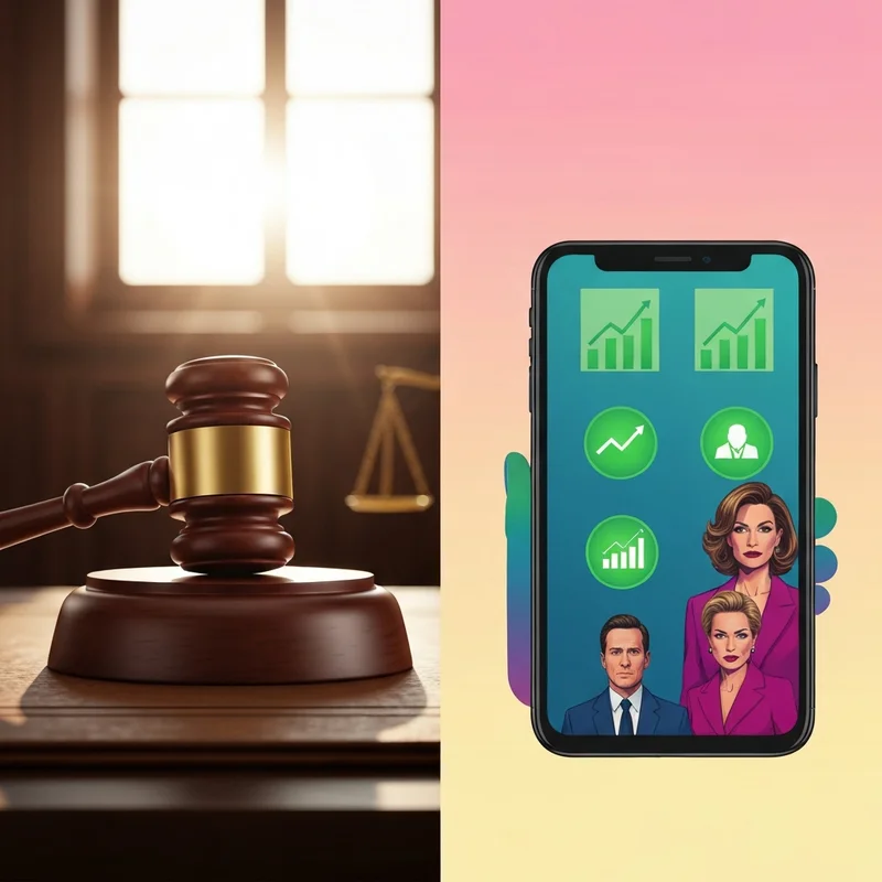 A split-screen visual representation of Michael Madden, showing a professional courtroom gavel on one side and a modern digital financial dashboard on the other.