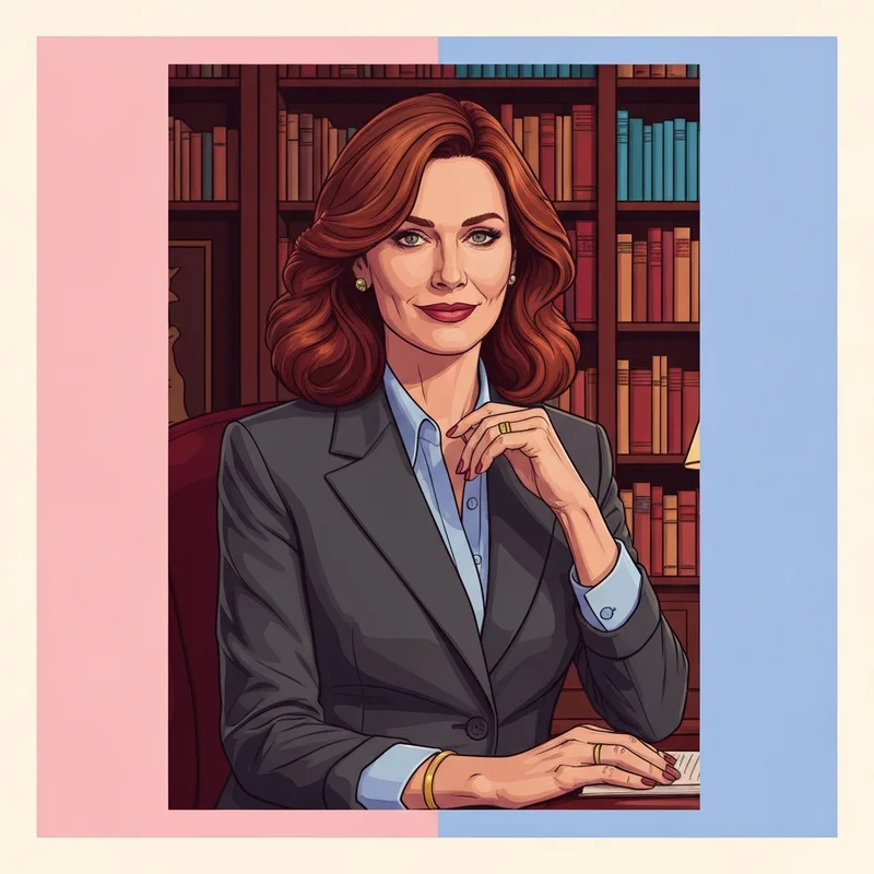 Debbon Ayer, the sophisticated actress known for her roles and clever naming convention, pictured in a cinematic setting.