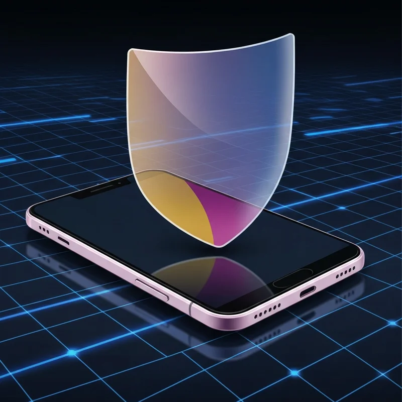 A high-tech digital shield protecting a smartphone screen from glowing red code fragments, symbolizing xxxtube safety and privacy.