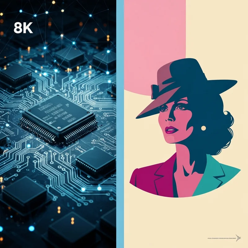 A visual representation of Marion Rogers, featuring a dual-themed artistic collage of tech circuitry and elegant vintage fashion.