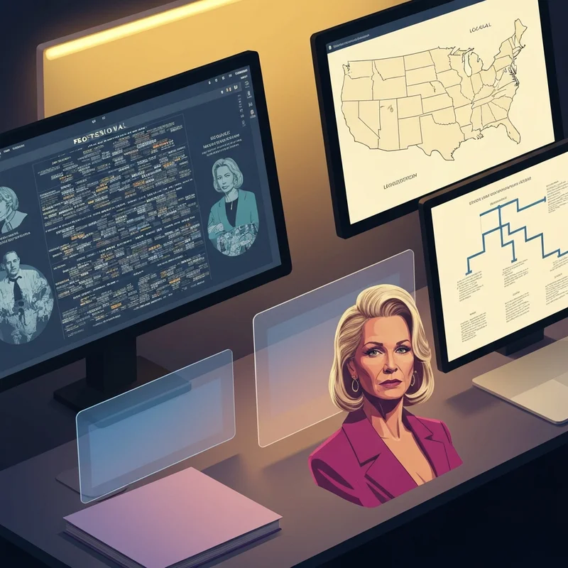 A detailed analytical chart showing the different entities and career paths of kelly troup in a clean, modern digital interface.