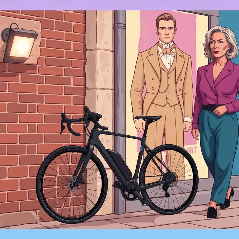 A futuristic 2026 le giant electric gravel bike standing next to a historical archive display of a French giant figure, cinematic lighting.