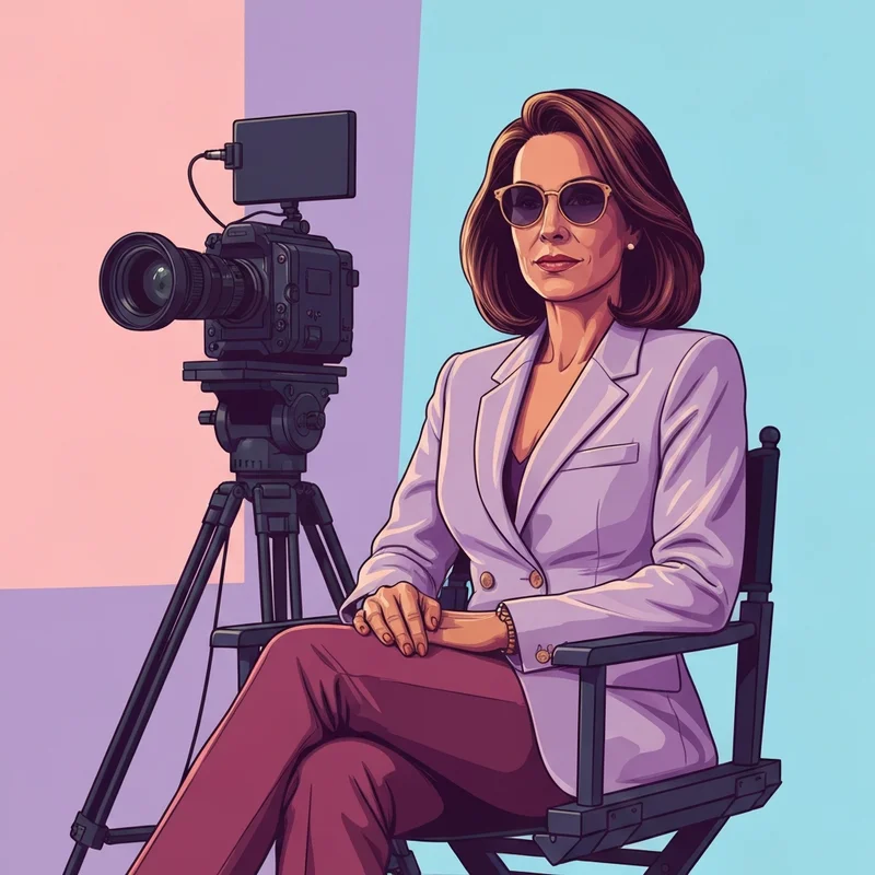 A professional and cinematic portrait representing the career evolution of megan vaughn, moving from performance to direction.