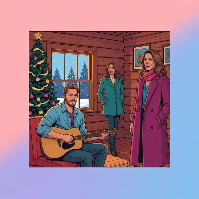 The lead a very country christmas cast members Greyston Holt and Bea Santos in a cozy rustic holiday setting.