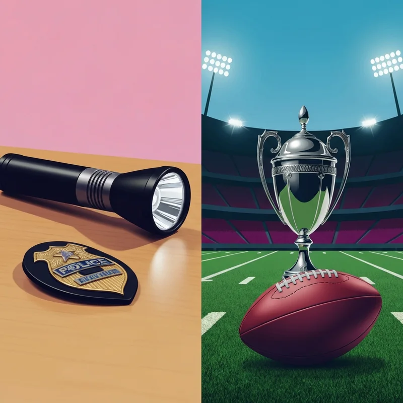 A visual guide to identifying Anthony Esquivel featuring a collage of a coaching whistle, a badge, and social media icons.