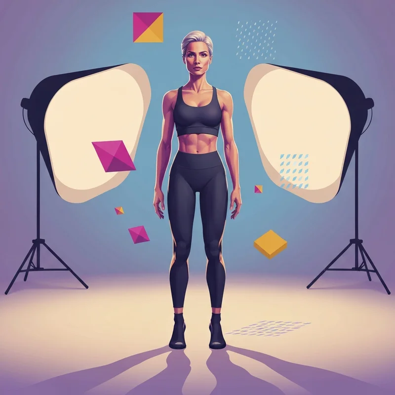 A high-fidelity cinematic representation of a fitness model inspired by Jenny Poussin, showcasing athletic discipline and modern digital influence.
