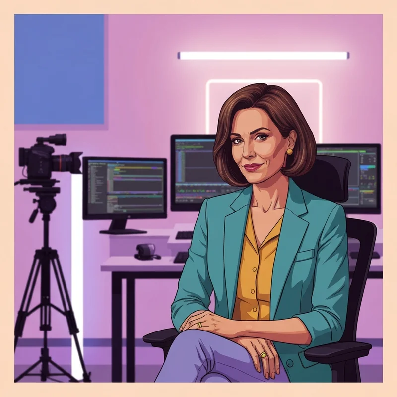 Professional portrait of a creative media strategist like daniela escalona in a modern production studio