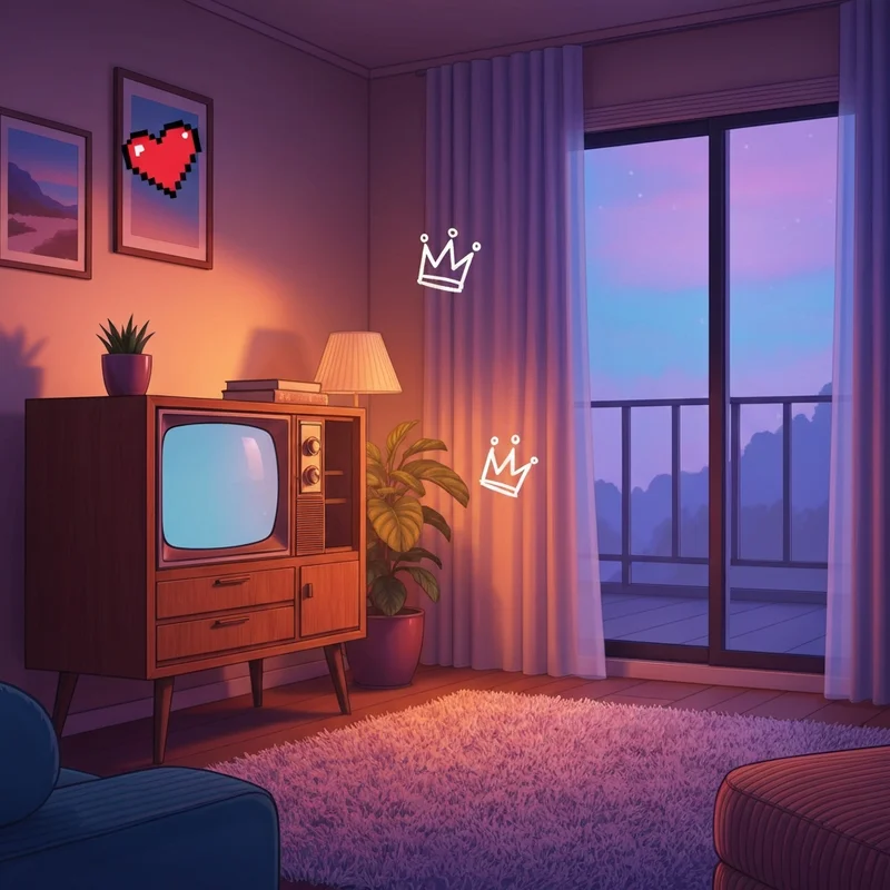 A nostalgic collage of vintage television screens showing silhouettes of puppets, bright animated characters, and a warm 1980s living room aesthetic, representing the search for an old children's tv show.