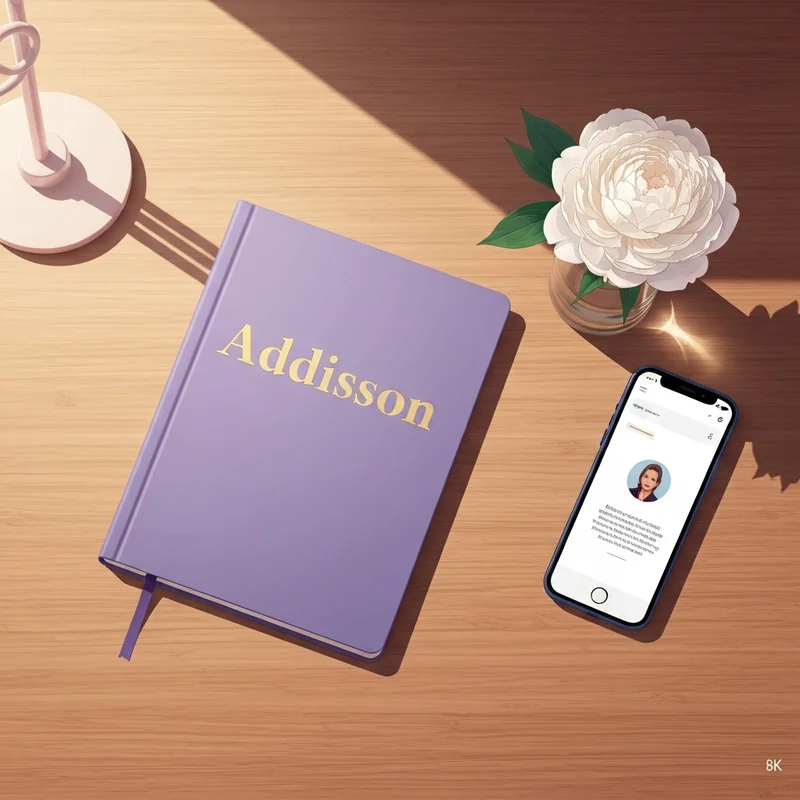 A modern and aesthetically pleasing typographic representation of the name addisson with a focus on visual symmetry.