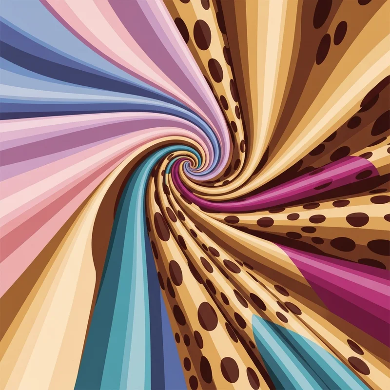 A luxurious bambi silk saree draped over a neutral velvet chair, showing the signature tan and chocolate brown fawn print with soft white spots, high-fashion 2026 aesthetic.